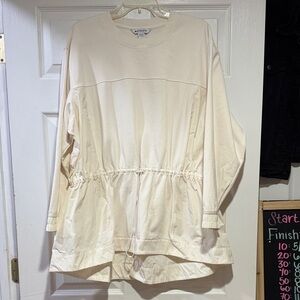 Athleta Off-White Drawstring Sweatshirt